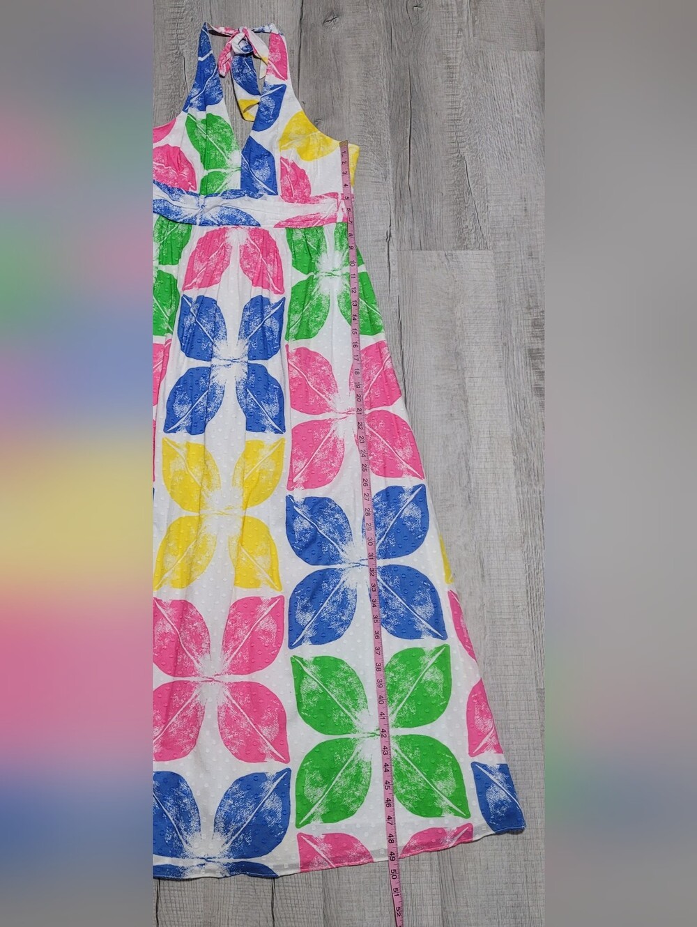 Lilly Pulitzer White Painters Block Maxine Halter Maxi Dress Size 14 - Picture 9 of 13
